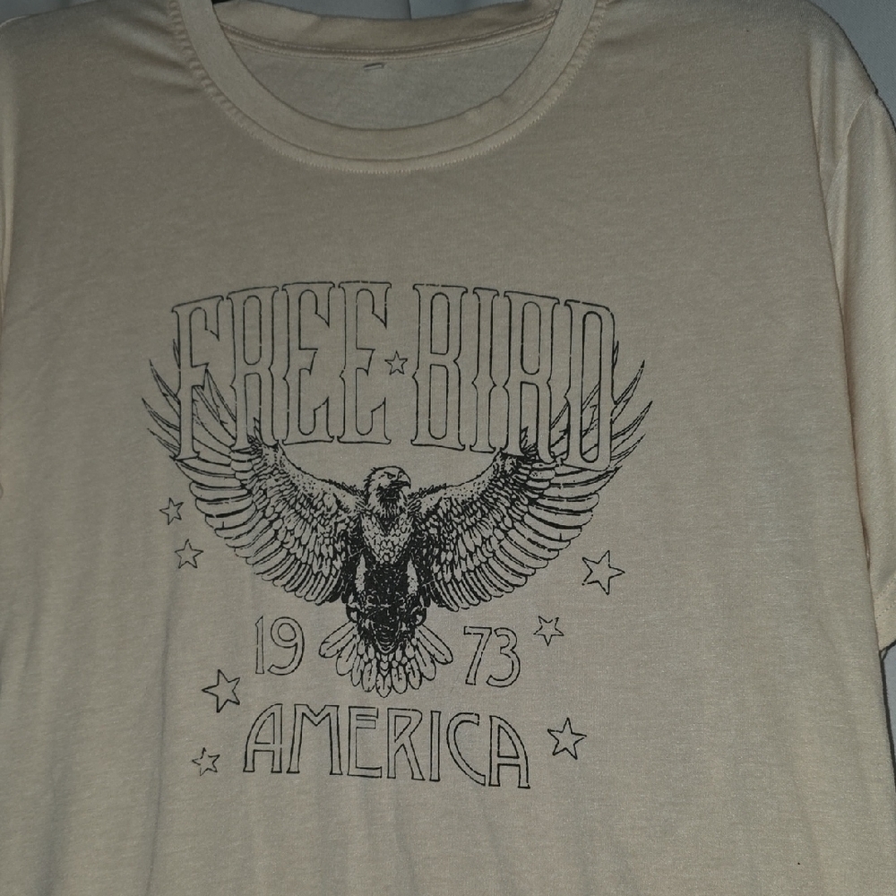 +Free Bird Graphic T-Shirt - Cream